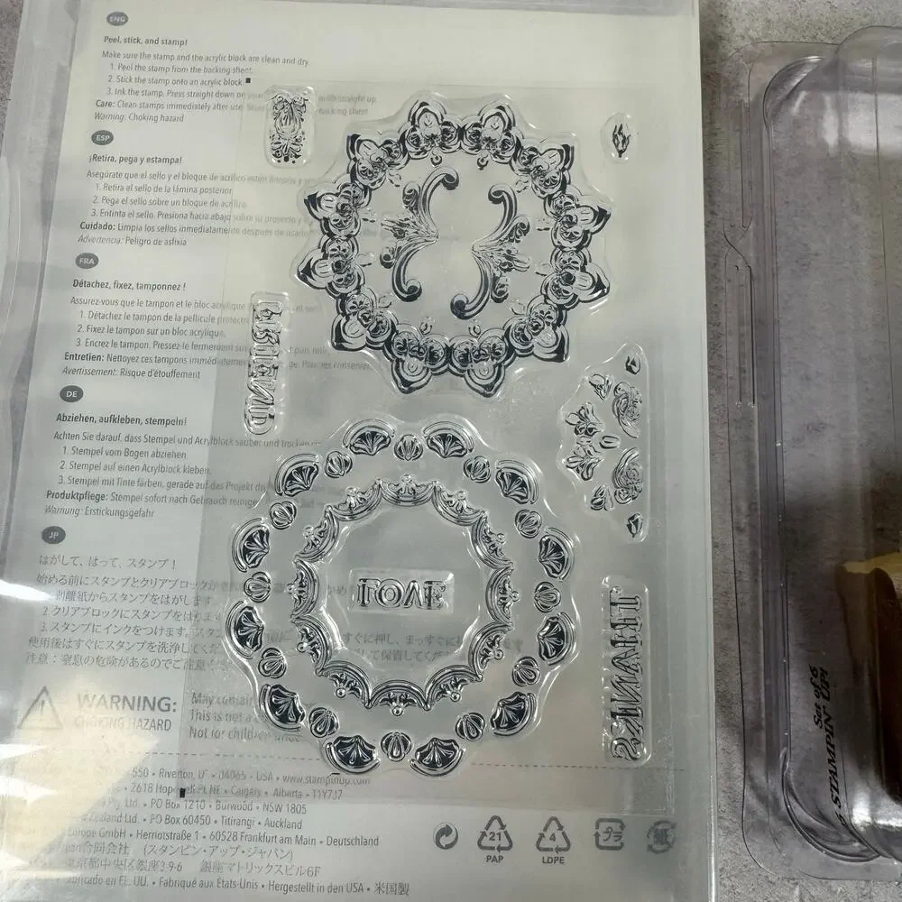 Stampin' Up! 3 Wood Mounted and 1 Clear Stamp Sets Cardmaking Scrapbooking